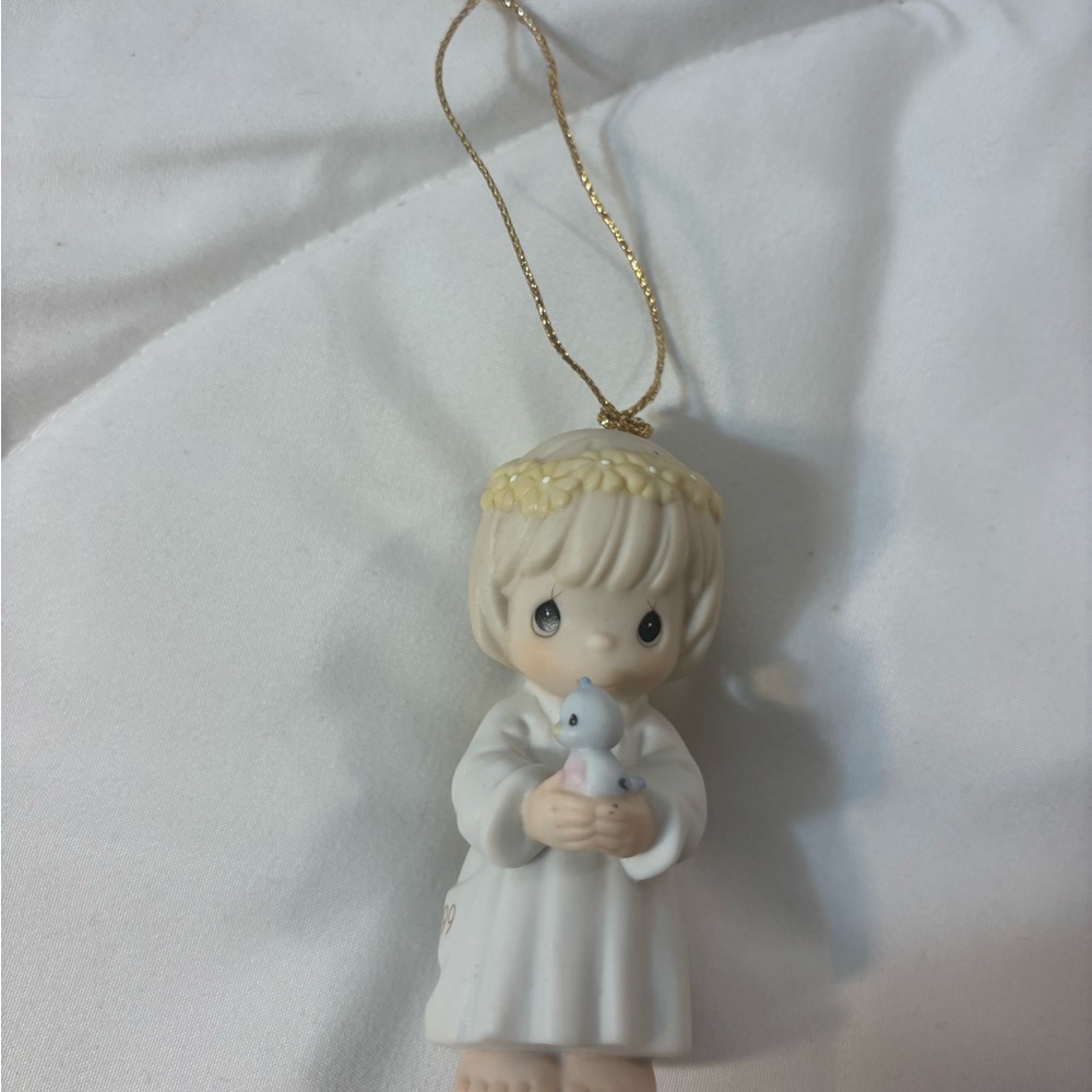 1999 Precious Moments Porcelain Ornament  May Your Wishes For Peace Take Wing